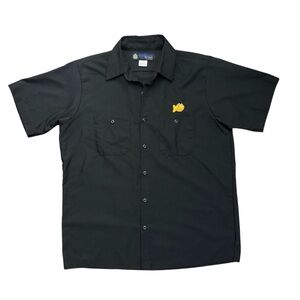 RARE Goldfish Embroideried Button Up Shirt Black Size Large
